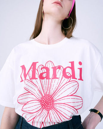 [MARDI MERCREDI] [韓国人気] TSHIRT FLOWERMARDI_WHITE VIOLET - コクモト KOCUMOTO