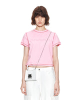 [MATIN KIM] 23 F/W DOUBLE LINE LOGO STITCH CROP TOP IN PINK - コクモト KOCUMOTO