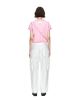 [MATIN KIM] 23 F/W DOUBLE LINE LOGO STITCH CROP TOP IN PINK - コクモト KOCUMOTO