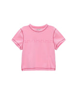 [MATIN KIM] 23 F/W DOUBLE LINE LOGO STITCH CROP TOP IN PINK - コクモト KOCUMOTO