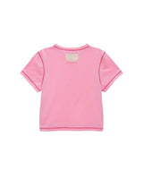 [MATIN KIM] 23 F/W DOUBLE LINE LOGO STITCH CROP TOP IN PINK - コクモト KOCUMOTO