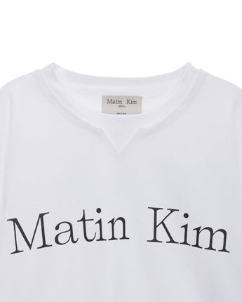 [MATIN KIM] 23 F/W MATIN TYPO LONG SLEEVE TOP IN WHITE - コクモト KOCUMOTO