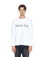 [MATIN KIM] 23 F/W MATIN TYPO LONG SLEEVE TOP IN WHITE - コクモト KOCUMOTO