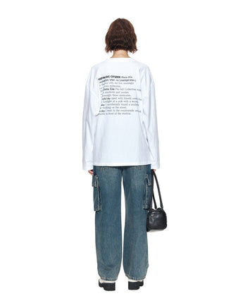 [MATIN KIM] 23 F/W MATIN TYPO LONG SLEEVE TOP IN WHITE - コクモト KOCUMOTO