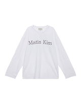 [MATIN KIM] 23 F/W MATIN TYPO LONG SLEEVE TOP IN WHITE - コクモト KOCUMOTO