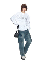 [MATIN KIM] 23 F/W MATIN TYPO LONG SLEEVE TOP IN WHITE - コクモト KOCUMOTO