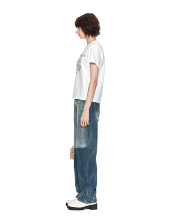 [MATIN KIM] 23 F/W THIN TYPO STANDARD TOP IN WHITE - コクモト KOCUMOTO