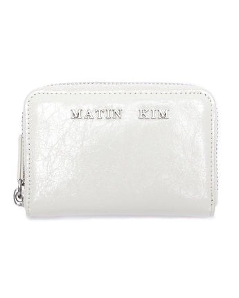 [MATIN KIM] 23F/W GLOSSY COMPACT WALLET IN IVORY - コクモト KOCUMOTO