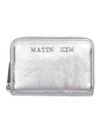 [MATIN KIM] 23F/W GLOSSY COMPACT WALLET IN SILVER - コクモト KOCUMOTO