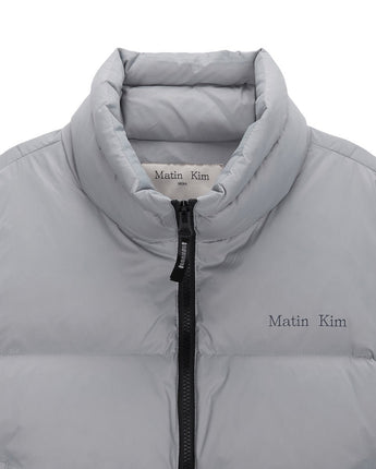 MATIN KIM] 23F/W HIGH NECK CLASSIC CROP PUFFER DOWN JUMPER IN GREY