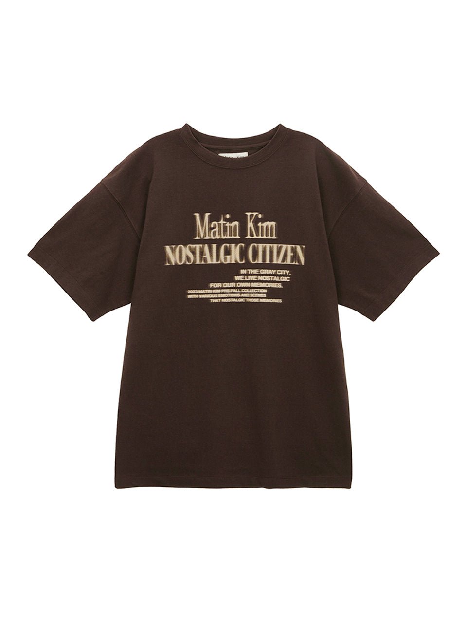 [MATIN KIM] 23F/W MATIN NOSTALGIC LETTERING TOP IN BROWN - コクモト KOCUMOTO