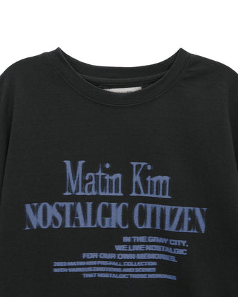 [MATIN KIM] 23F/W MATIN NOSTALGIC LETTERING TOP IN CHARCOAL - コクモト KOCUMOTO