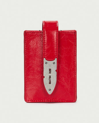 [MATIN KIM] [韓国人気] ACCORDION NECKLACE WALLET IN RED