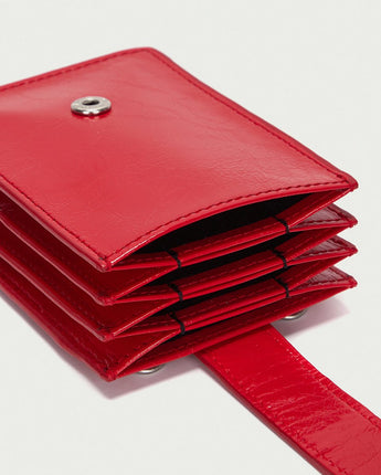 [MATIN KIM] [韓国人気] ACCORDION NECKLACE WALLET IN RED