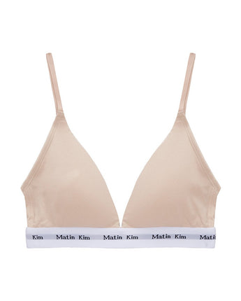 [MATIN KIM] [韓国人気] LOGO BAND TRIANGLE BRA IN BEIGE - コクモト KOCUMOTO