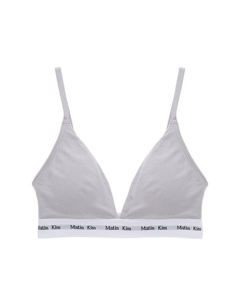 [MATIN KIM] [韓国人気] LOGO BAND TRIANGLE BRA IN GREY - コクモト KOCUMOTO