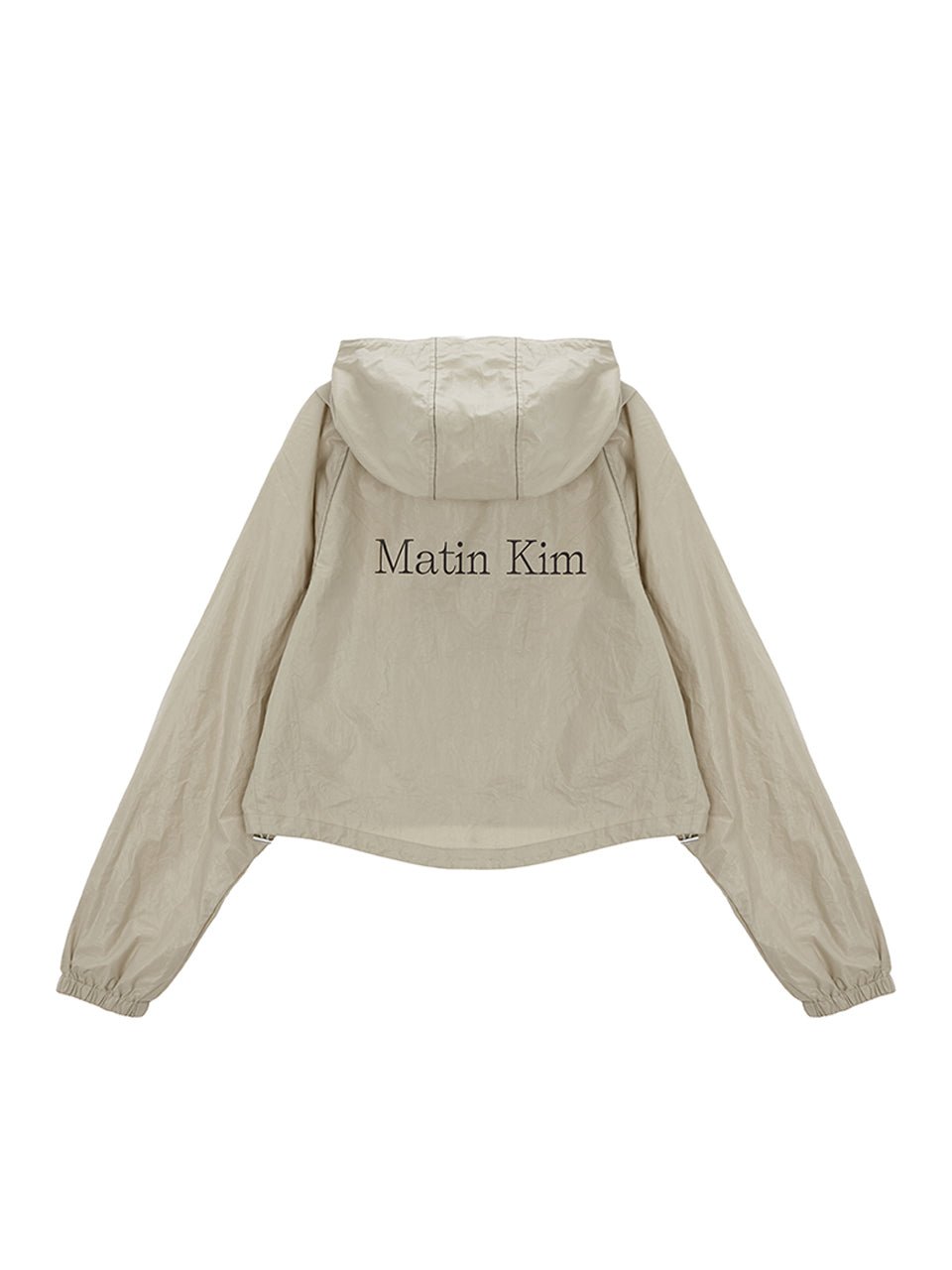 [MATIN KIM] MATIN CROP HOODY COATING JUMPER IN BEIGE - コクモト KOCUMOTO