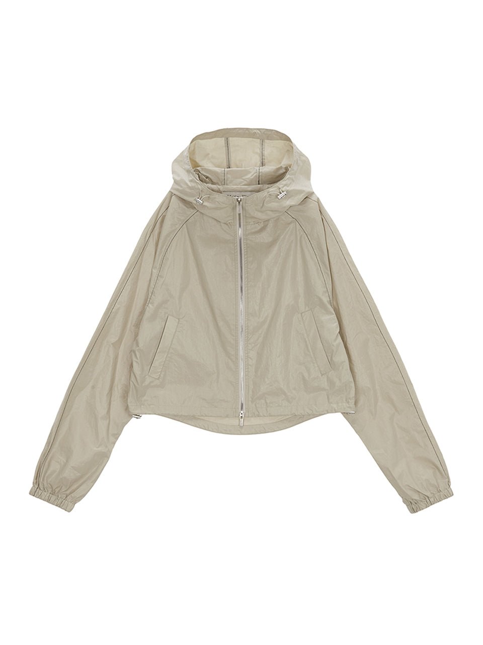 [MATIN KIM] MATIN CROP HOODY COATING JUMPER IN BEIGE - コクモト KOCUMOTO