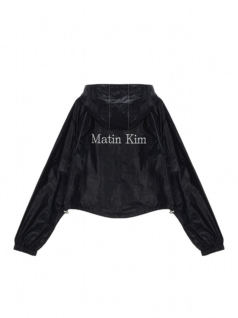 [MATIN KIM] MATIN CROP HOODY COATING JUMPER IN BLACK - コクモト KOCUMOTO