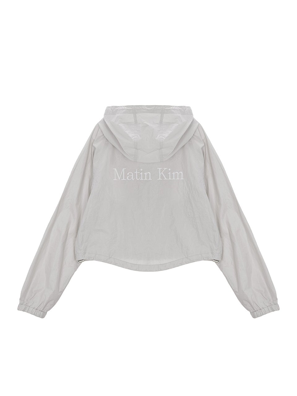 [MATIN KIM] MATIN CROP HOODY COATING JUMPER IN GREY - コクモト KOCUMOTO