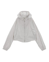 [MATIN KIM] MATIN CROP HOODY COATING JUMPER IN GREY - コクモト KOCUMOTO