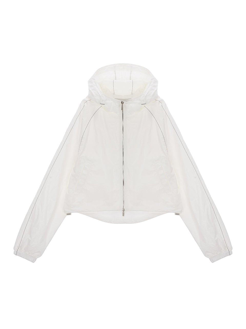 [MATIN KIM] MATIN CROP HOODY COATING JUMPER IN IVORY - コクモト KOCUMOTO