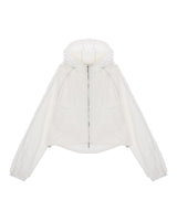 [MATIN KIM] MATIN CROP HOODY COATING JUMPER IN IVORY - コクモト KOCUMOTO