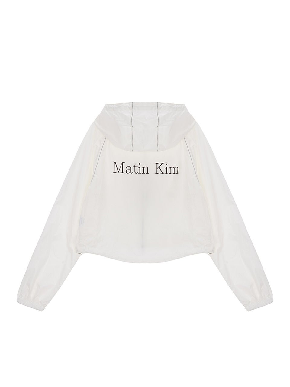 [MATIN KIM] MATIN CROP HOODY COATING JUMPER IN IVORY - コクモト KOCUMOTO