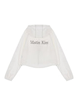 [MATIN KIM] MATIN CROP HOODY COATING JUMPER IN IVORY - コクモト KOCUMOTO