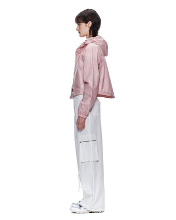 [MATIN KIM] MATIN CROP HOODY COATING JUMPER IN PINK - コクモト KOCUMOTO