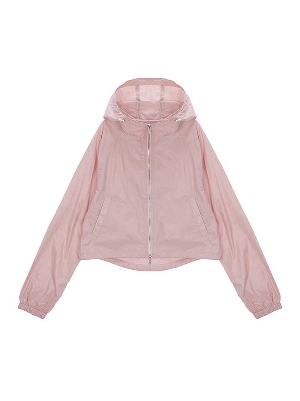 [MATIN KIM] MATIN CROP HOODY COATING JUMPER IN PINK - コクモト KOCUMOTO