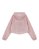 [MATIN KIM] MATIN CROP HOODY COATING JUMPER IN PINK - コクモト KOCUMOTO