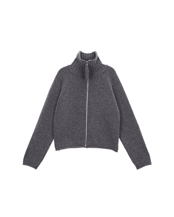 [MATIN KIM] SPELL POINT KNIT ZIP UP IN GREY (MK2211CD004M0GY) 男女共用 Cashmere - コクモト KOCUMOTO