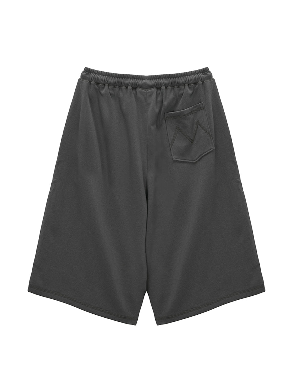 [MATIN KIM] [韓国人気] STITCH POINT LABEL HALF SWEATSHORTS IN CHARCOAL - コクモト KOCUMOTO