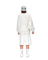 [MATIN KIM] [韓国人気] STITCH POINT LABEL HALF SWEATSHORTS IN IVORY - コクモト KOCUMOTO