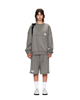 [MATIN KIM] [韓国人気] STITCH POINT LABEL HALF SWEATSHORTS IN KHAKI - コクモト KOCUMOTO