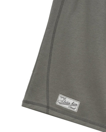 [MATIN KIM] [韓国人気] STITCH POINT LABEL HALF SWEATSHORTS IN KHAKI - コクモト KOCUMOTO