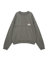 [MATIN KIM] [韓国人気] STITCH POINT LABEL SWEATSHIRT IN KHAKI - コクモト KOCUMOTO