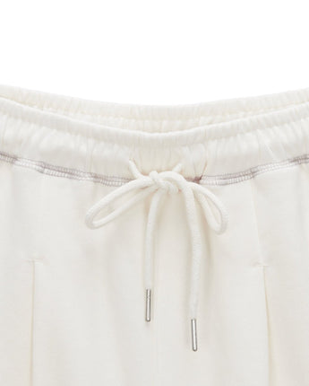 [MATIN KIM] [韓国人気] STITCH POINT LABEL SWEATSHORTS IN IVORY - コクモト KOCUMOTO