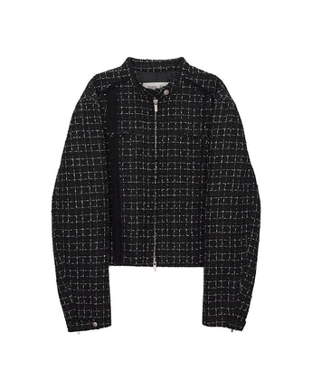 [MATIN KIM] [韓国人気] TWEED RACING JUMPER IN BLACK - コクモト KOCUMOTO