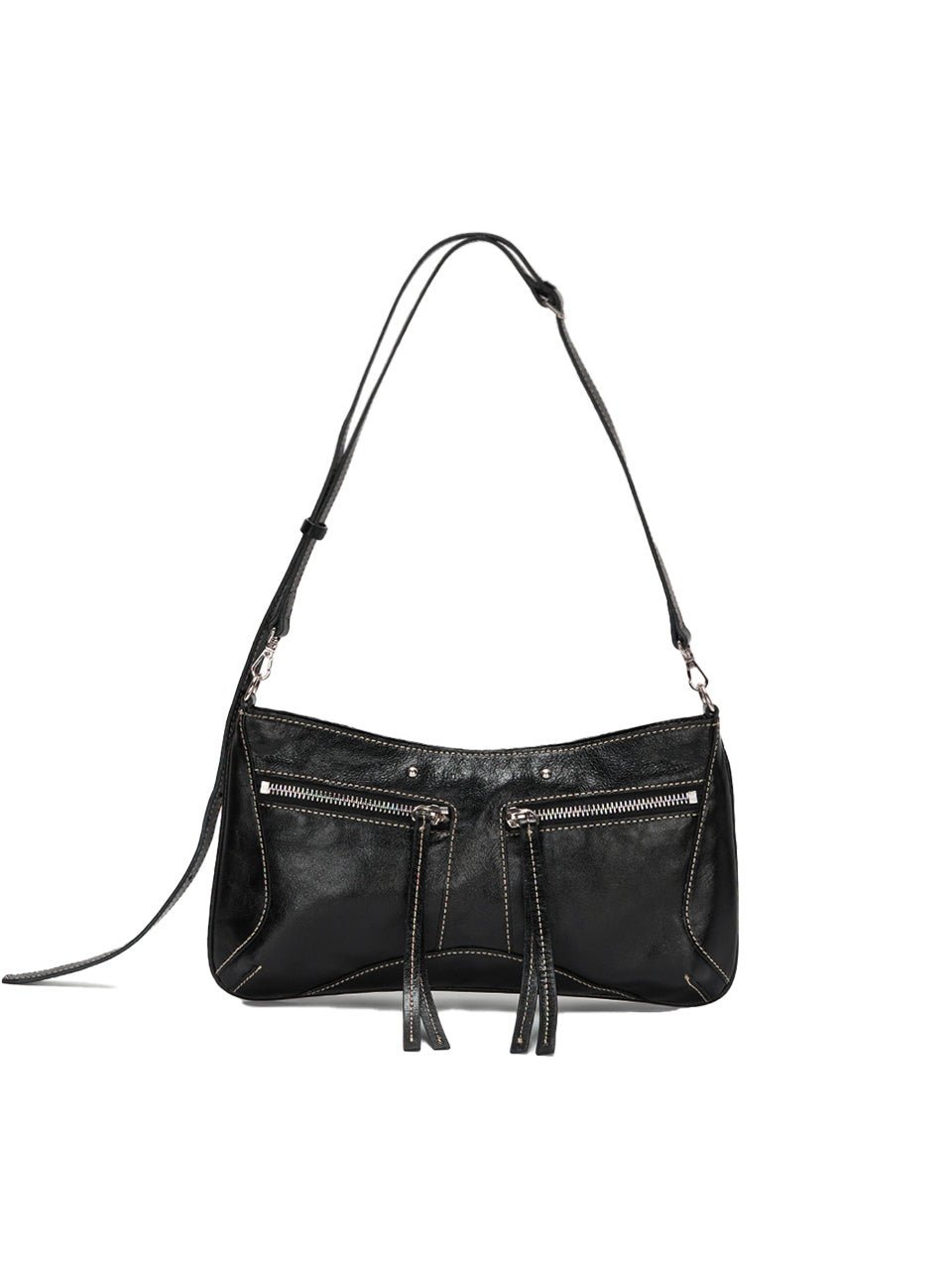 [MATIN KIM] [人気ミニバッグ] ZIPPER LEATHER SQUARE BAG IN BLACK - コクモト KOCUMOTO