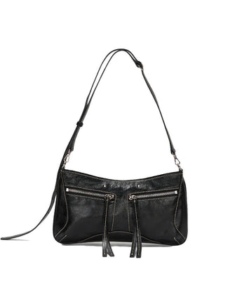 [MATIN KIM] [人気ミニバッグ] ZIPPER LEATHER SQUARE BAG IN BLACK - コクモト KOCUMOTO