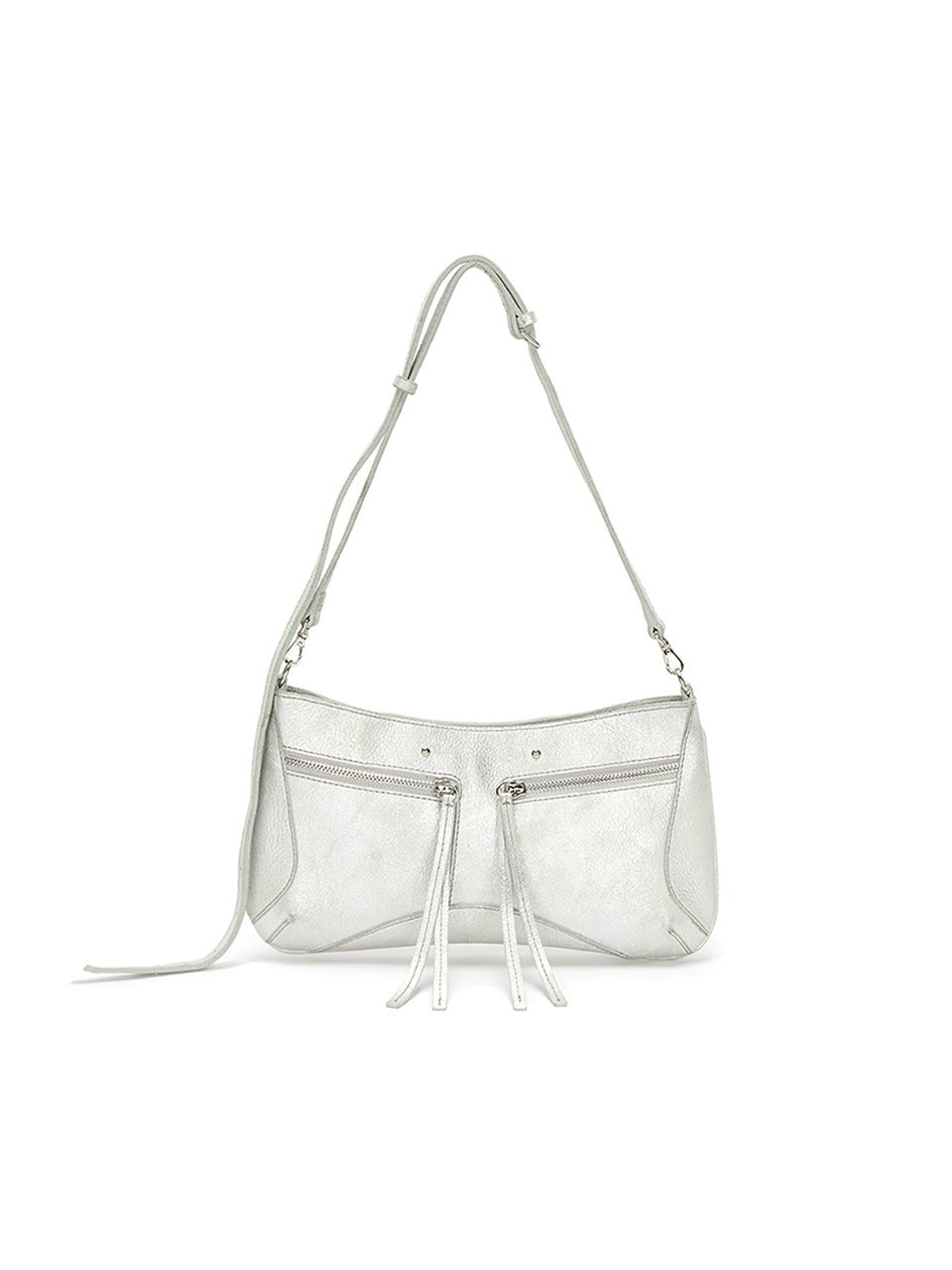 [MATIN KIM] [人気ミニバッグ] ZIPPER LEATHER SQUARE BAG IN SILVER - コクモト KOCUMOTO