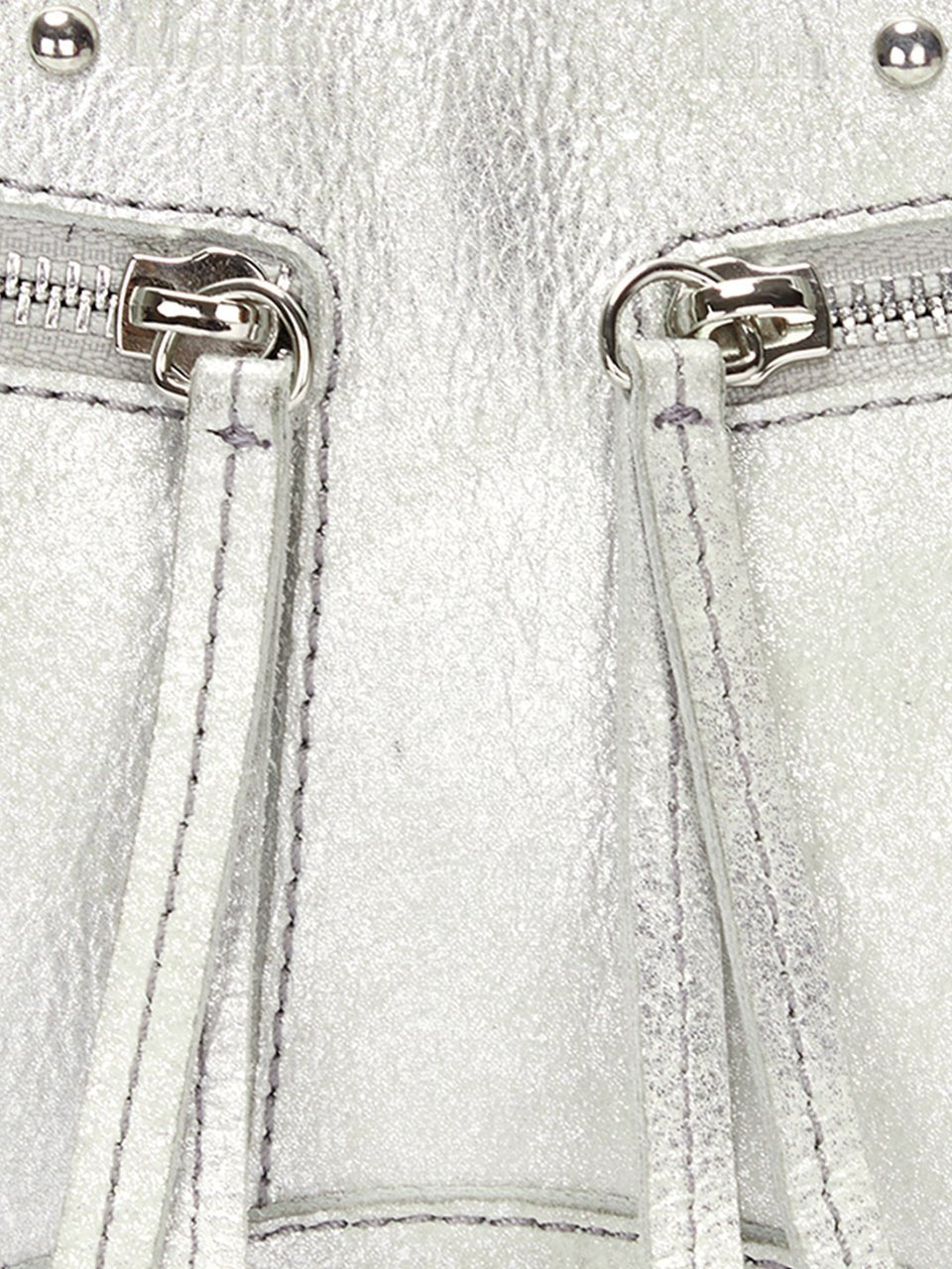 [MATIN KIM] [人気ミニバッグ] ZIPPER LEATHER SQUARE BAG IN SILVER - コクモト KOCUMOTO