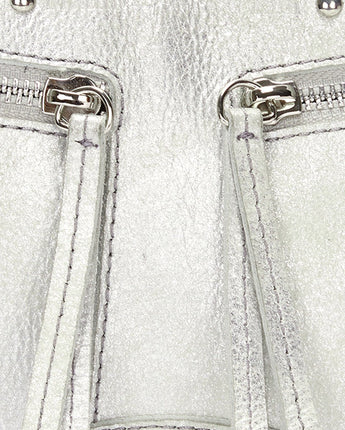 [MATIN KIM] [人気ミニバッグ] ZIPPER LEATHER SQUARE BAG IN SILVER - コクモト KOCUMOTO