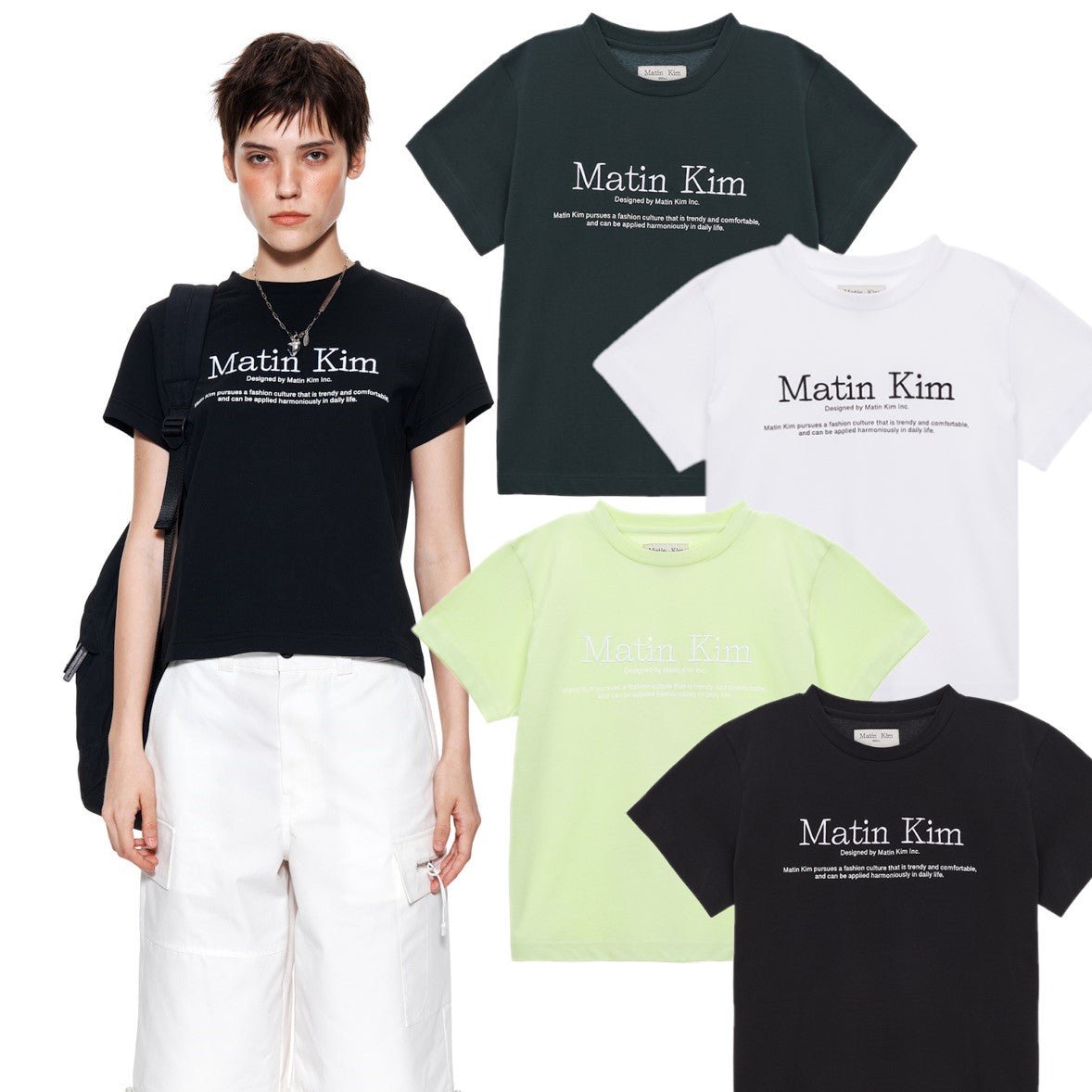 [MATIN KIM]韓国人気ファッションMATIN HERITAGE LOGO CROP TOP IN [4色] - コクモト KOCUMOTO