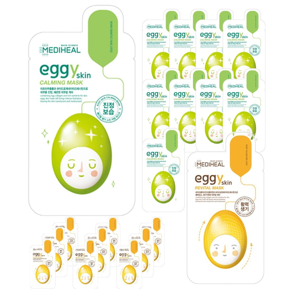 [Mediheal] eggy skin mask Pack (10ea) 2種 韓国化粧品 韓国人気 マスクパック 商品 韓国ギフト 肌の美容 - コクモト KOCUMOTO