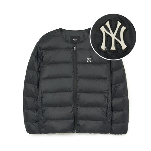 [MLB] Basic U-neck goose lightweight padding _NY (Black) (3ADJB1536-50BKS) グースダウン - コクモト KOCUMOTO