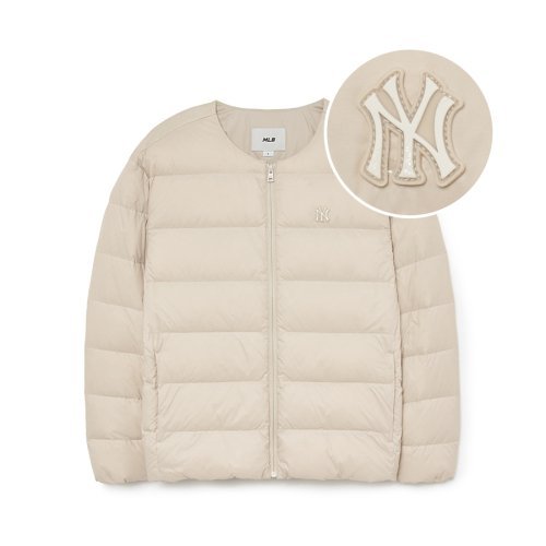 [MLB] Basic U-neck goose lightweight padding _NY (Mg.Sand) (3ADJB1536-50SAM) グースダウン - コクモト KOCUMOTO