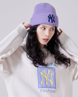 [MLB] New Jelly Beanie _ NY (Lavender) ビーニー 男女共用 カップルアイテム ストリートファッション - コクモト KOCUMOTO